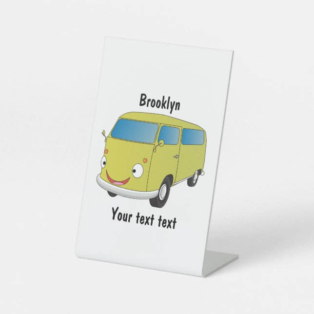 Signe De Table Classic lime green van cartoon (Recto)
