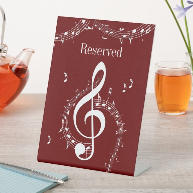 Signe De Table Climacic G Clef Music Rouge (In SItu)
