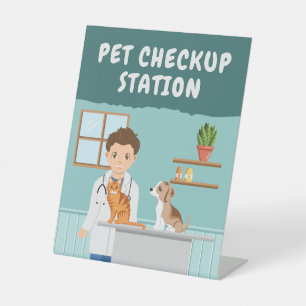 Signe De Table Clinique vétérinaire pour garçons - Station de con