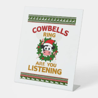 Signe De Table Clochettes de vache sonnent vous écoutez Noël Drôl
