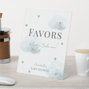 Signe De Table Cloud 9 Blue Clouds & Stars Boy Baby shower Faveur