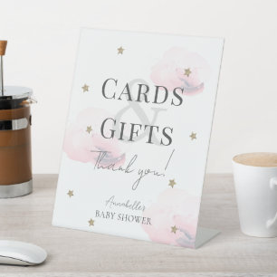 Signe De Table Cloud 9 nuages roses Fille Cartes Baby showers et