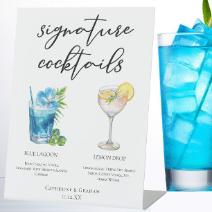 Signe De Table Coastal Mariage Signature Cocktails Menu