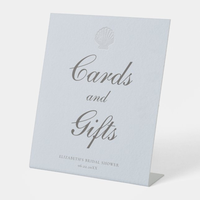 Signe De Table Coastal Nautical Bridal Shower Cards Gifts Sign (Recto)