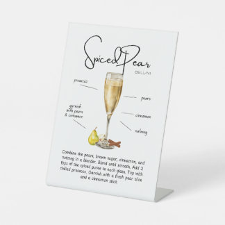 Signe De Table Cocktail Bellini à la Poire Épicée