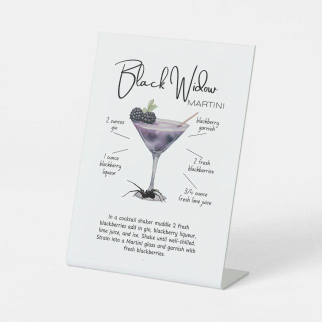 Signe De Table Cocktail Black Widow Martini (Recto)