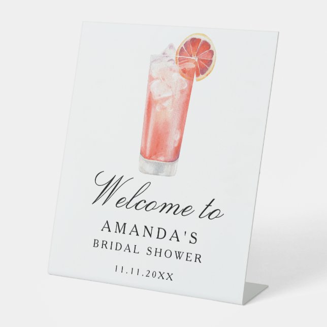 Signe De Table Cocktail Citrus - bridal shower welcome sign (Recto)