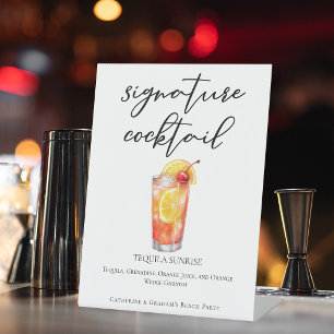Signe De Table Cocktail Signature Mariage Île Tequila Sunrise