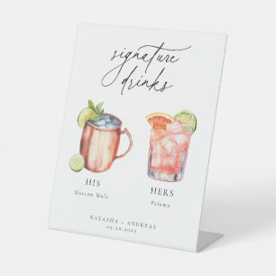 Signe De Table Cocktails contemporains Signature Boissons