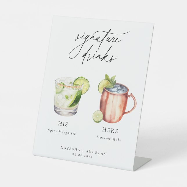 Signe De Table Cocktails contemporains Signature Boissons (Recto)