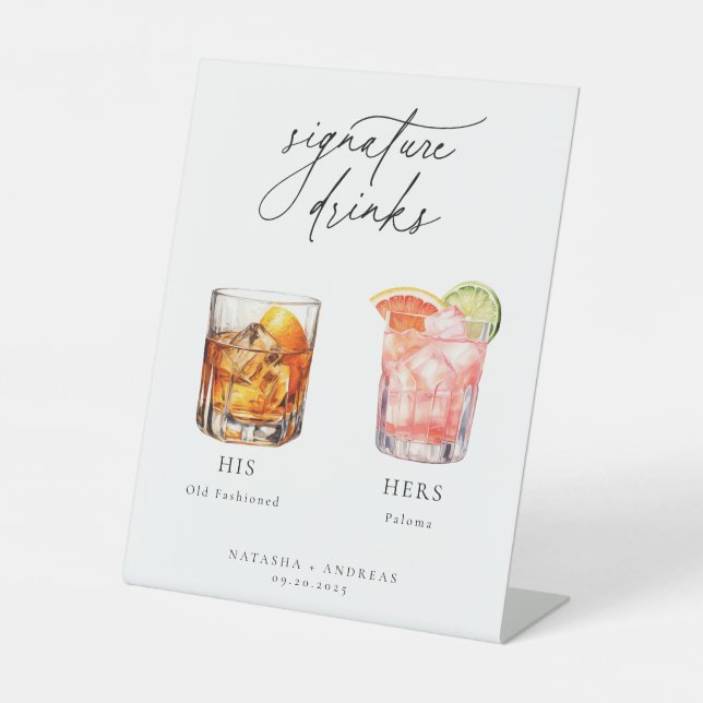 Signe De Table Cocktails contemporains Signature Boissons (Recto)