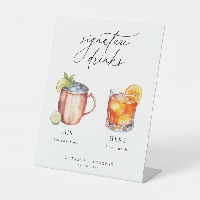 Signe De Table Cocktails contemporains Signature Boissons (Recto)