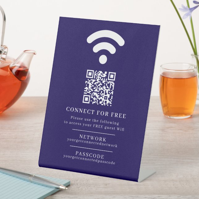 Signe De Table Code d'accès réseau Wifi informations d'invité per (In SItu)