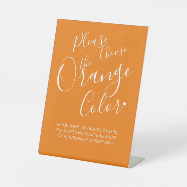 Signe De Table Code de distance sociale orange (Recto)