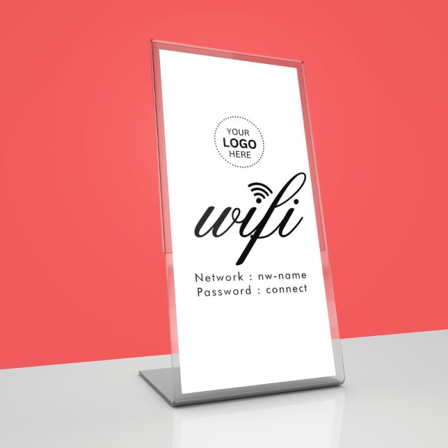 Signe De Table Code de mot de passe WiFi Logo d'entreprise (Créateur téléchargé)