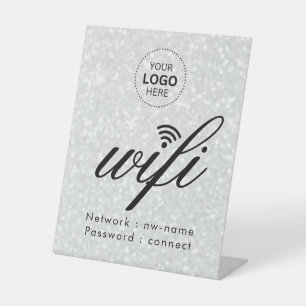 Signe De Table Code de mot de passe WiFi Logo d'entreprise