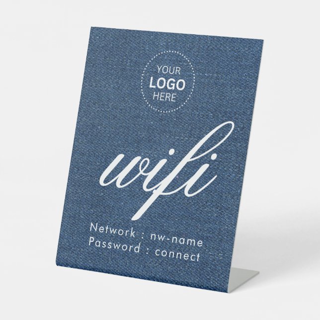 Signe De Table Code de mot de passe WiFi Logo d'entreprise (Recto)