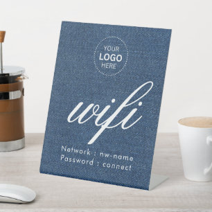 Signe De Table Code de mot de passe WiFi Logo d'entreprise