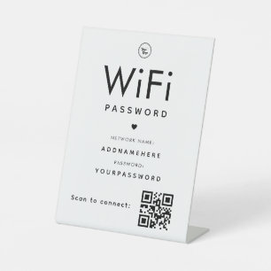Signe De Table Code de mot de passe WiFi minimal Logo professionn