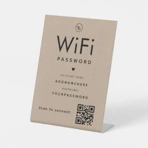 Signe De Table Code mot de passe Kraft WiFi Logo professionnel Co