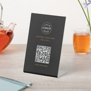 Signe De Table Code QR attaché Signal Pedestal personnalisé