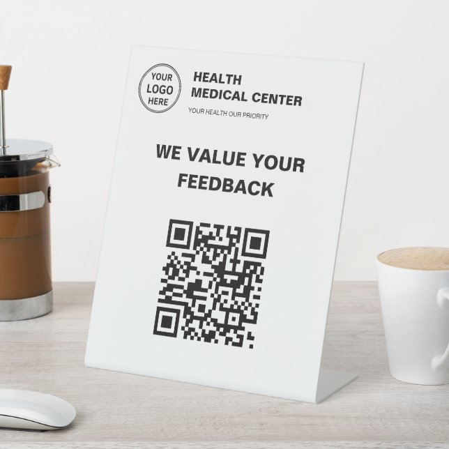 Signe De Table Code QR avec logo personnalisé Clinique médicale S (In SItu)