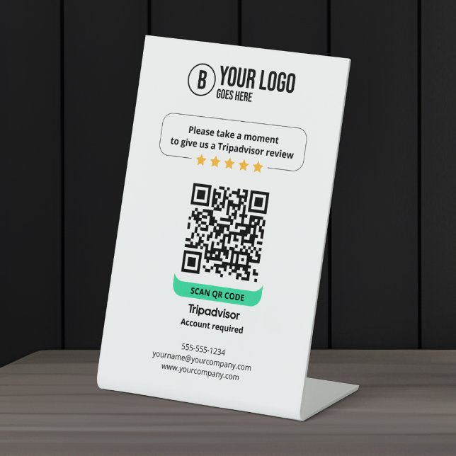 Signe De Table Code QR Avis Tripadvisor Évaluez votre Entreprise  (Créateur téléchargé)