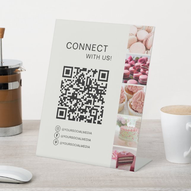 Signe De Table Code QR Connectez-vous Boulangerie Pâtisserie  (In SItu)