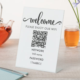 Signe De Table Code QR d'accueil WIFI Profitez De Notre Wifi