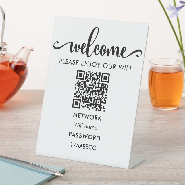 Signe De Table Code QR d'accueil WIFI | Profitez De Notre Wifi (In SItu)