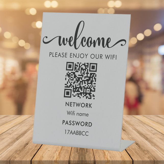 Signe De Table Code QR d'accueil WIFI | S'Il Vous Plaît Profitez  (Créateur téléchargé)