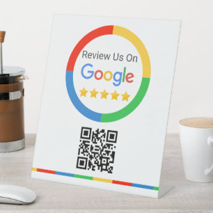 Signe De Table Code QR d'avis Google 5 étoiles