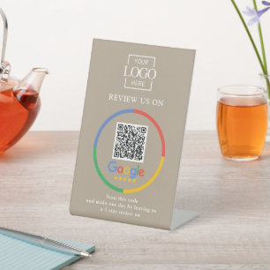 Signe De Table Code QR d'avis Google promotionnels modernes pour