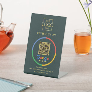 Signe De Table Code QR d'avis Google promotionnels modernes pour