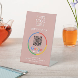 Signe De Table Code QR d'avis Google promotionnels modernes pour