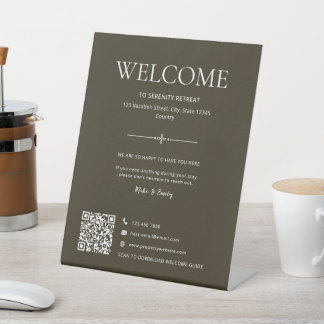 Signe De Table Code QR de bienvenue pour location de vacances Air