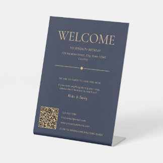 Signe De Table Code QR de bienvenue pour location de vacances Mai