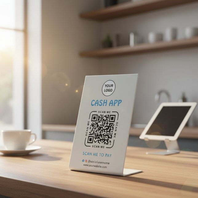 Signe De Table Code QR de Cash App pour Paiement par Scan pour Lo (Créateur téléchargé)