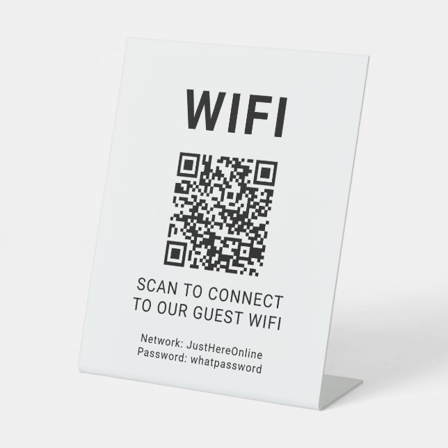 Signe De Table Code QR de connexion Wifi invité Réseau de connexi (Recto)