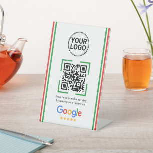Signe De Table Code QR de Google Avis Logo personnalisé