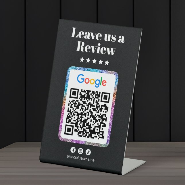 Signe De Table Code QR de Google Avis Salon de Coiffure Moderne P (Créateur téléchargé)