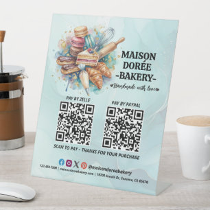 Signe De Table Code QR de la boulangerie-pâtisserie pour payer ic