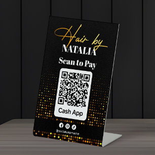 Signe De Table Code QR de l'application de paiement du salon de c