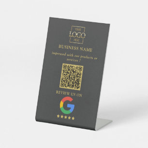 Signe De Table Code QR de l'avis professionnel Google Logo d'entr