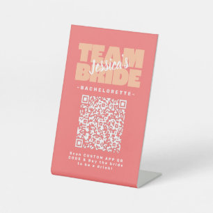 Signe De Table Code QR de l'enterrement de vie de jeune fille Ach