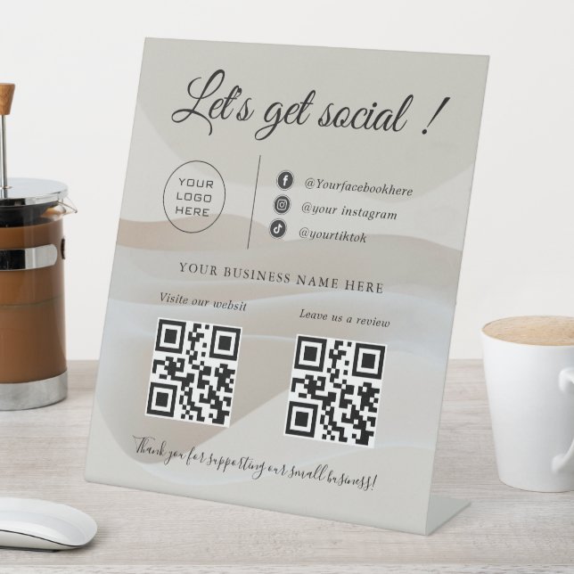 Signe De Table Code QR de l'entreprise personnalisé/Scannez-moi,  (In SItu)