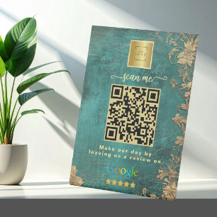 Signe De Table Code QR de lien d'avis Google vert pour les entrep