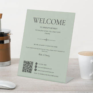 Signe De Table Code QR de location de vacances Airbnb Sage Bienve