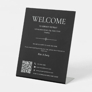 Signe De Table Code QR de location de vacances Airbnb Welcome noi