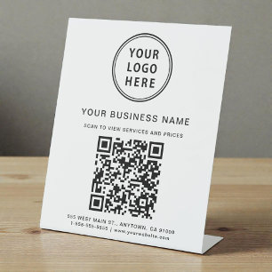 Signe De Table Code QR de logo d'entreprise moderne